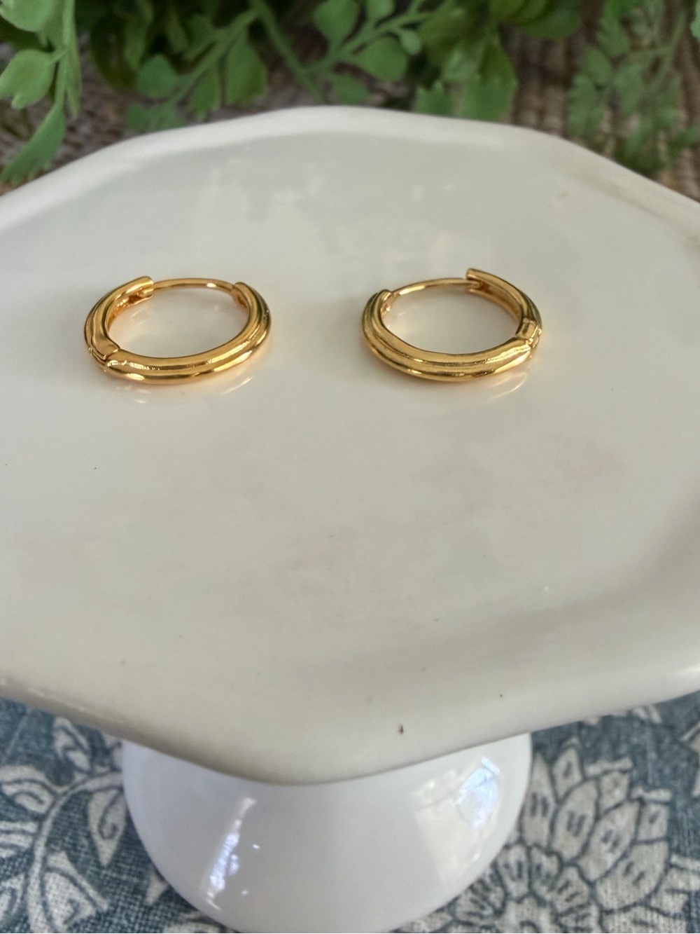 Must Have Polished Gold Huggie Hoop Earrings - Picture 2 of 6